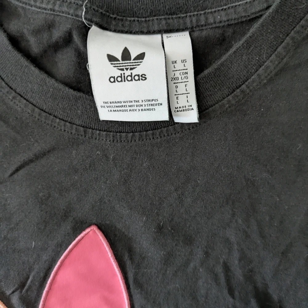 Adidas Black T-Shirt with Multicolor Logo